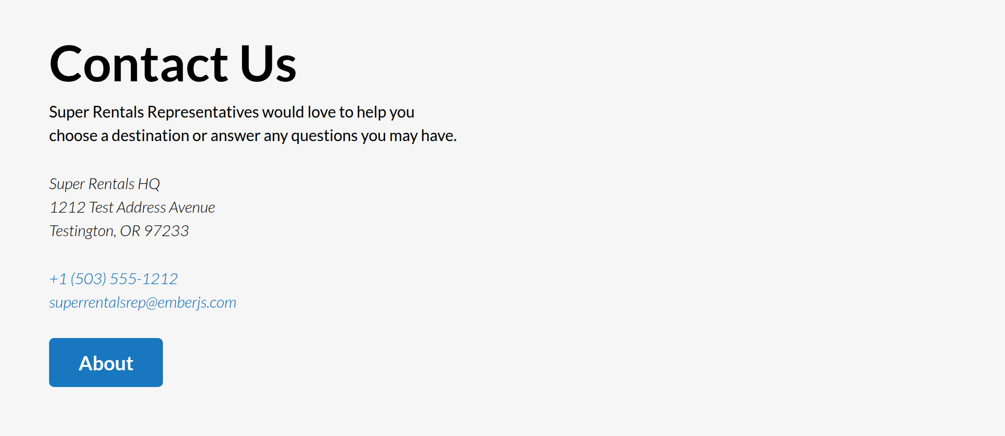 Contact page – nothing changed