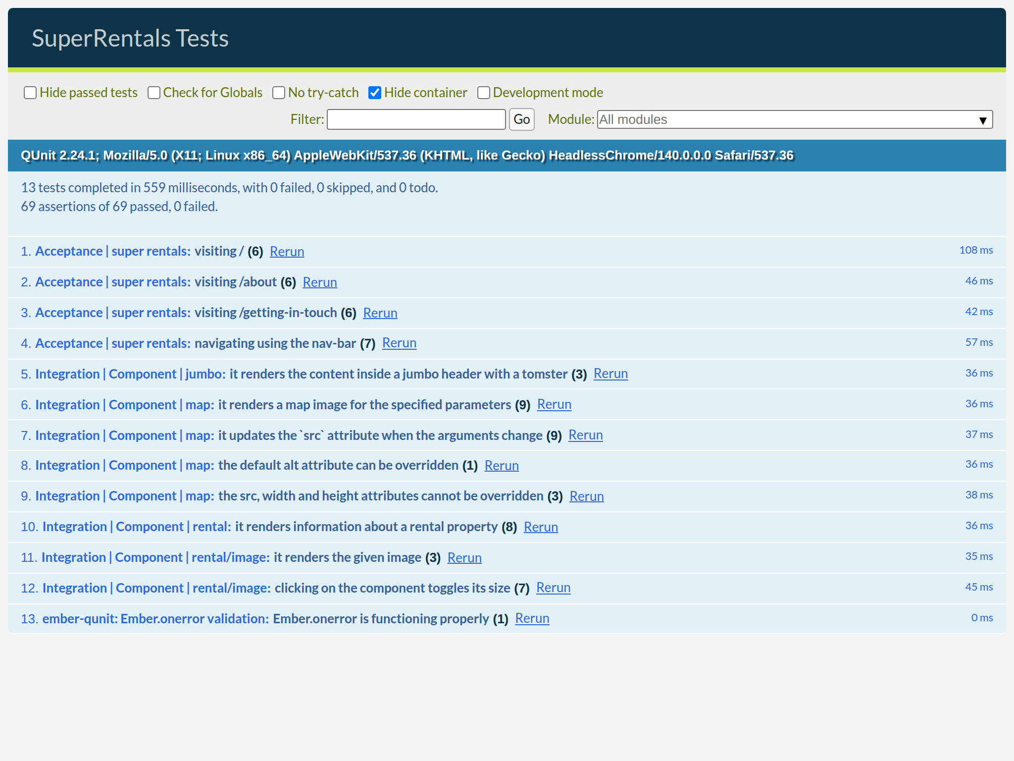 All our tests are passing
